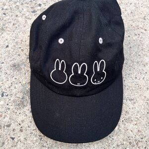 Graniph Miffy Baseball Cap Black Silver Grey Graphic 100% Cotton